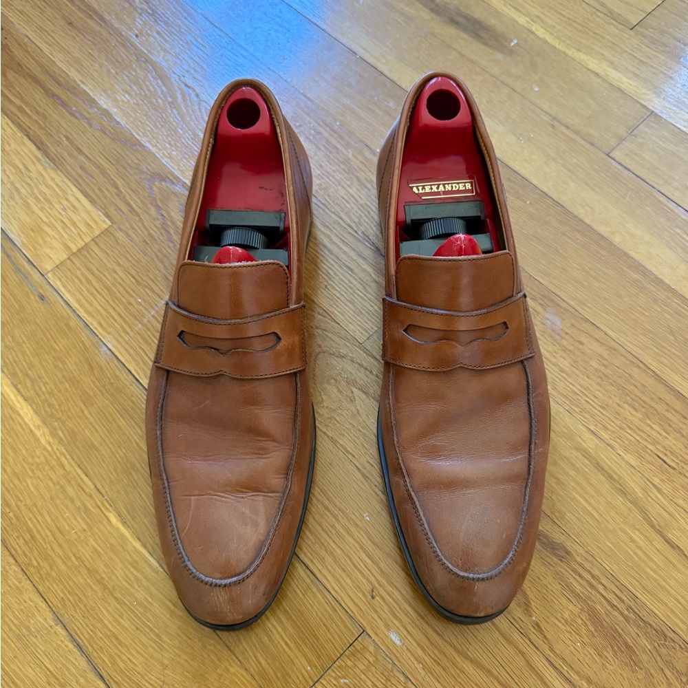 Saks Fifth Avenue Tan Leather Men's Loafers